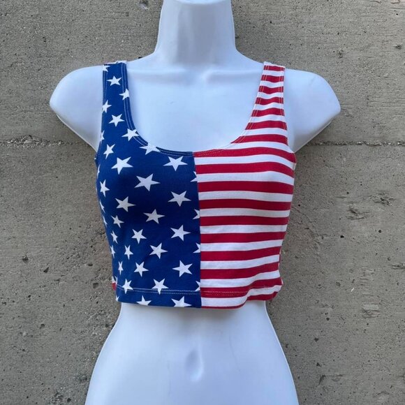 ♡︎ y2k USA flag crop tank top ♡︎ - Picture 1 of 8